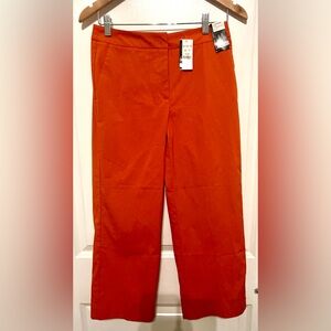 NWT New York and Company Orange City City Stretch Cropped Trousers - Size 2